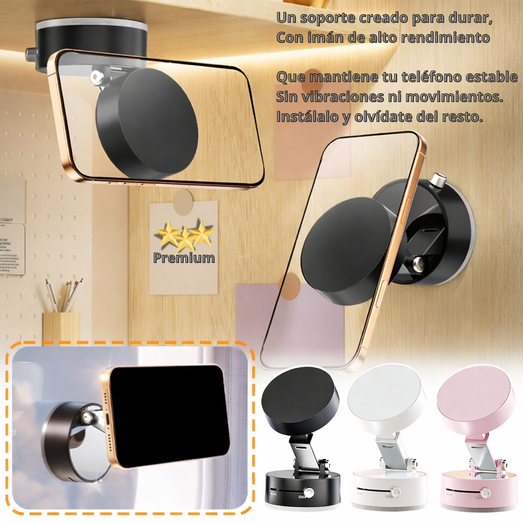 Soporte Magnético Premium con Succión al Vacío – Fijación Total 360°