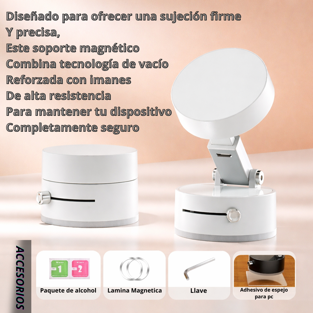 Soporte Magnético Premium con Succión al Vacío – Fijación Total 360°