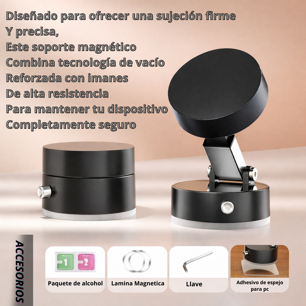 Soporte Magnético Premium con Succión al Vacío – Fijación Total 360°