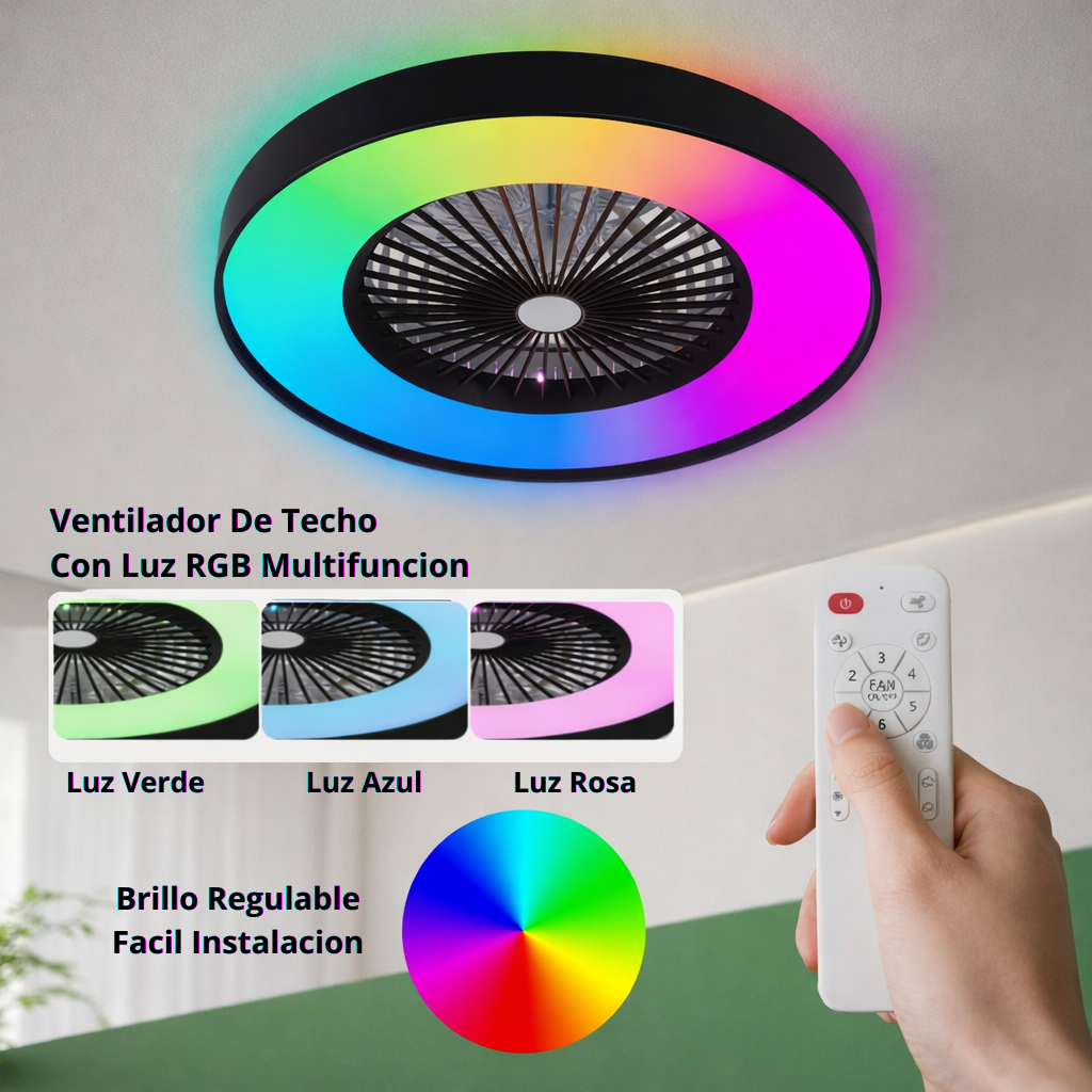 Ventilador de Techo con Luz RGB Inteligente&nbsp;